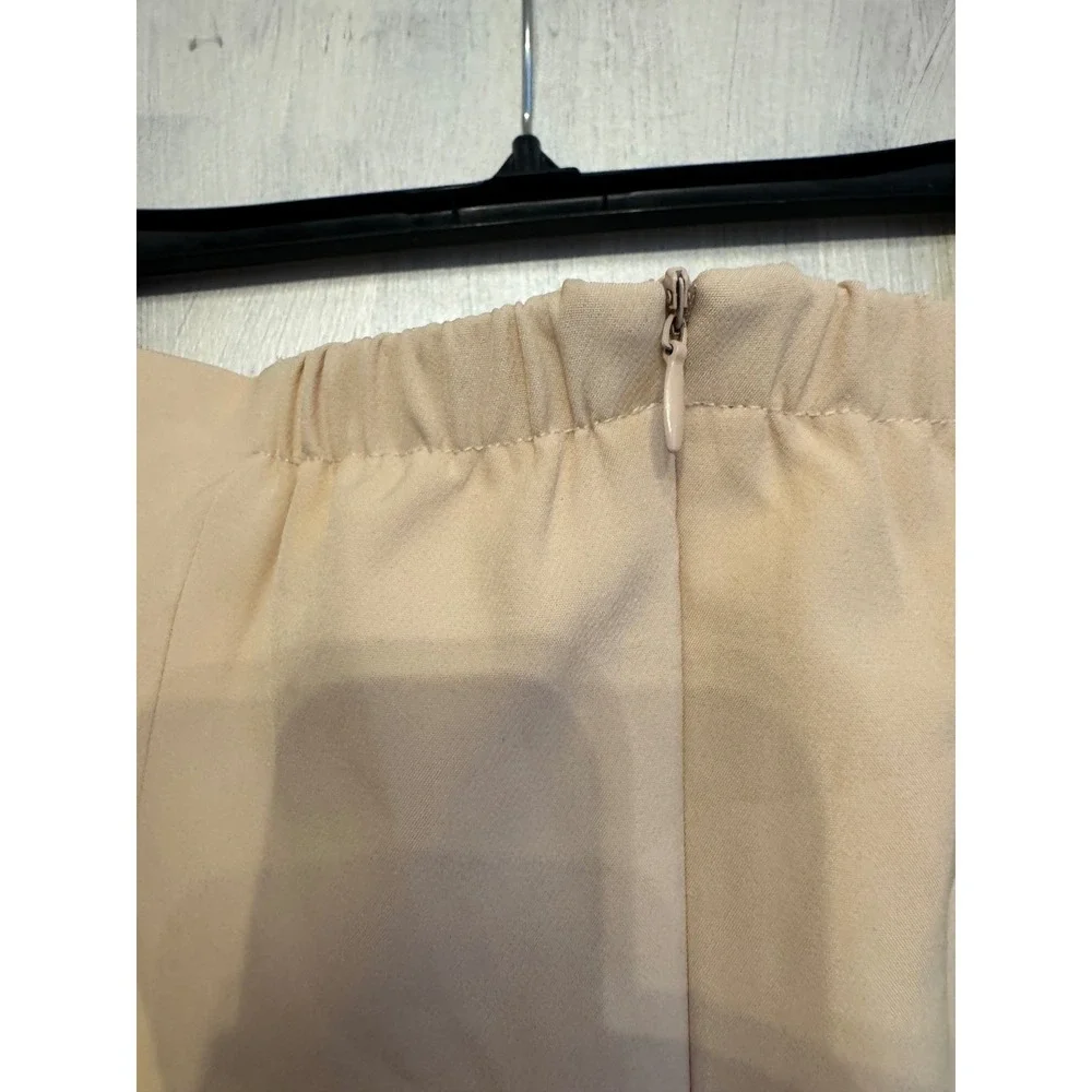 FEW MODA NEW YORK‎ Strapless Ruffle Overlay Dress Beige M - Picture 11 of 11